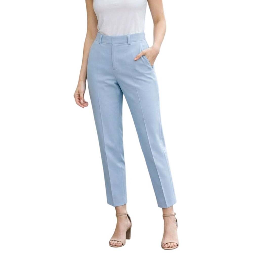 Banana Republic Avery Paperbag Trouser Pants Womens 0 Blue Mid Rise Ankle Pant